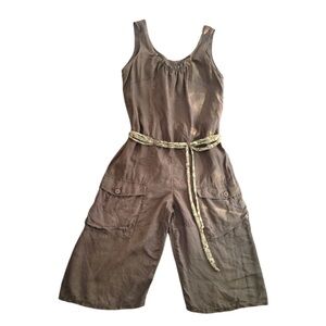 size M - Linen, army Green, safari style jumper with awesome pockets.